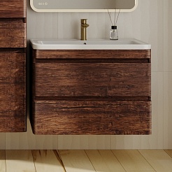 Style Line Мебель для ванной подвесная Атлантика 80, Люкс старое дерево, PLUS – фотография-4